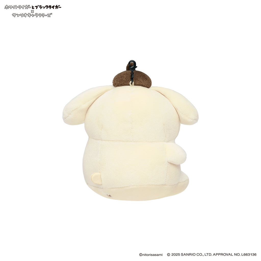 ホワイトタイガーとブラックタイガー×サンリオキャラクターズ ミニマスコットセット（犬のおまわりさん＆ポムポムプリン）
