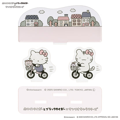 ホワイトタイガーとブラックタイガー×サンリオキャラクターズ レイヤーアクリルスタンド（三輪車）