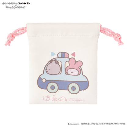 White Tiger and Black Tiger× Sanrio Characters 2 piece set mini drawstring bag