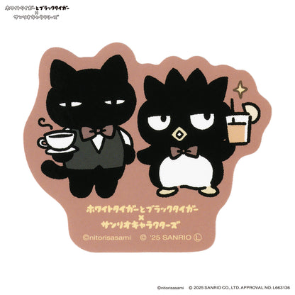 小白虎与黑虎虾×三丽鸥角色 可贴手机的贴纸（Black Cat Master和酷企鹅）