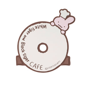 小白虎與黑虎蝦 咖啡廳 鏡框橡膠杯墊