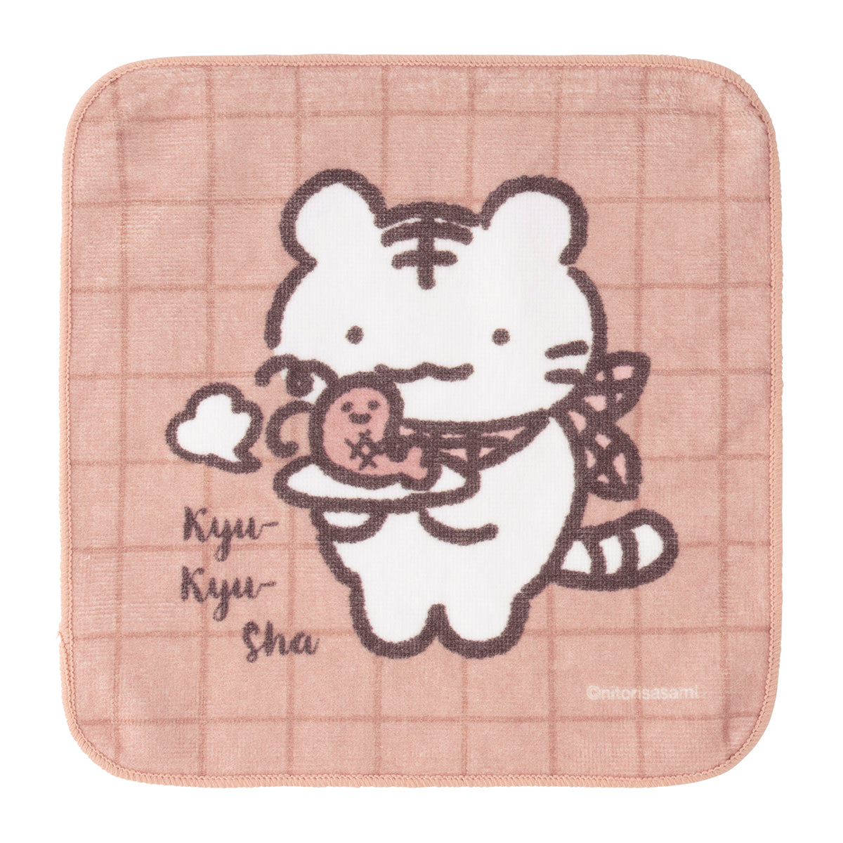 ホワイトタイガーとブラックタイガーカフェ ハンドタオル（kyu-kyu-sha）