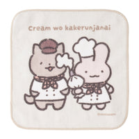 ホワイトタイガーとブラックタイガーカフェ ハンドタオル（cream wo