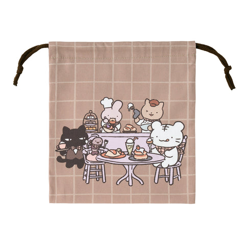 ホワイトタイガーとブラックタイガーカフェ ほどよいサイズの巾着