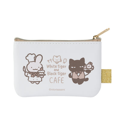 ホワイトタイガーとブラックタイガーカフェ 2個セットポーチ