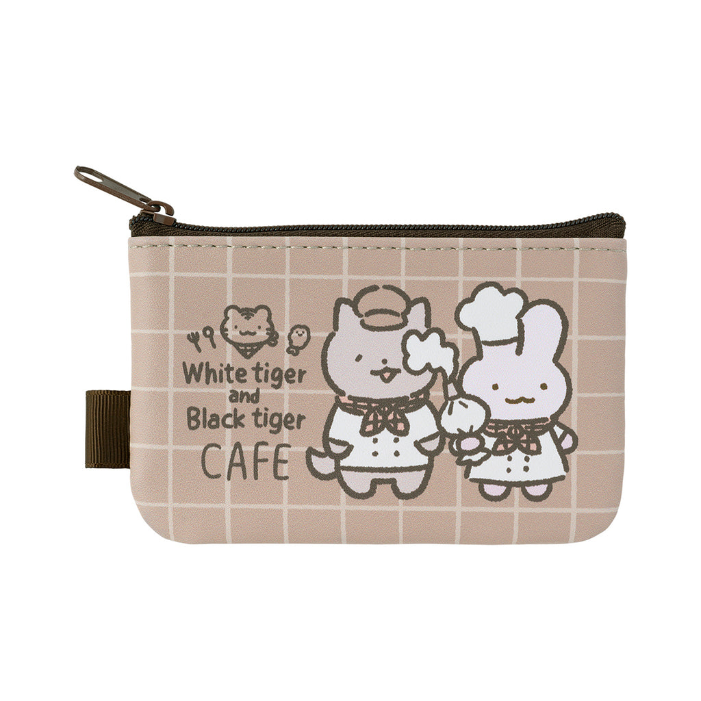 ホワイトタイガーとブラックタイガーカフェ 2個セットポーチ