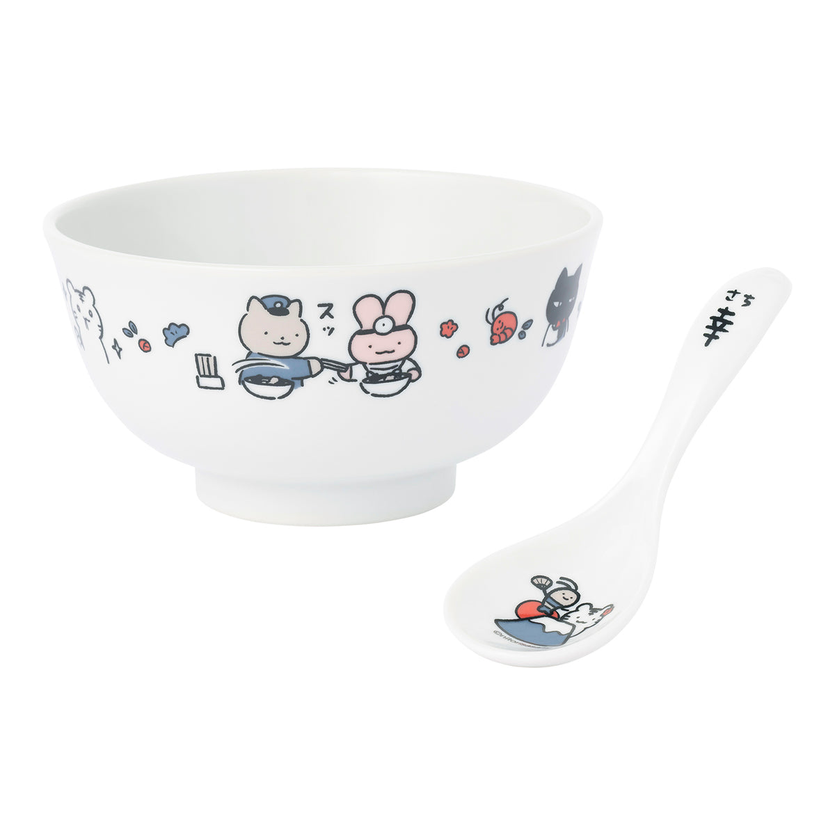 White Tiger and Black Tiger A little Japanese soba bowl & astragalus set