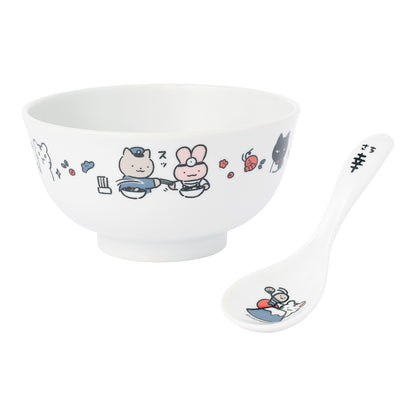 White Tiger and Black Tiger A little Japanese soba bowl & astragalus set