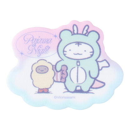 White Tiger and Black Tiger Phone-Sized Fluffy Sticker (Pajama Night)