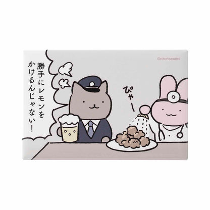 ホワイトタイガーとブラックタイガー スクエアマグネット（唐揚げレモン）