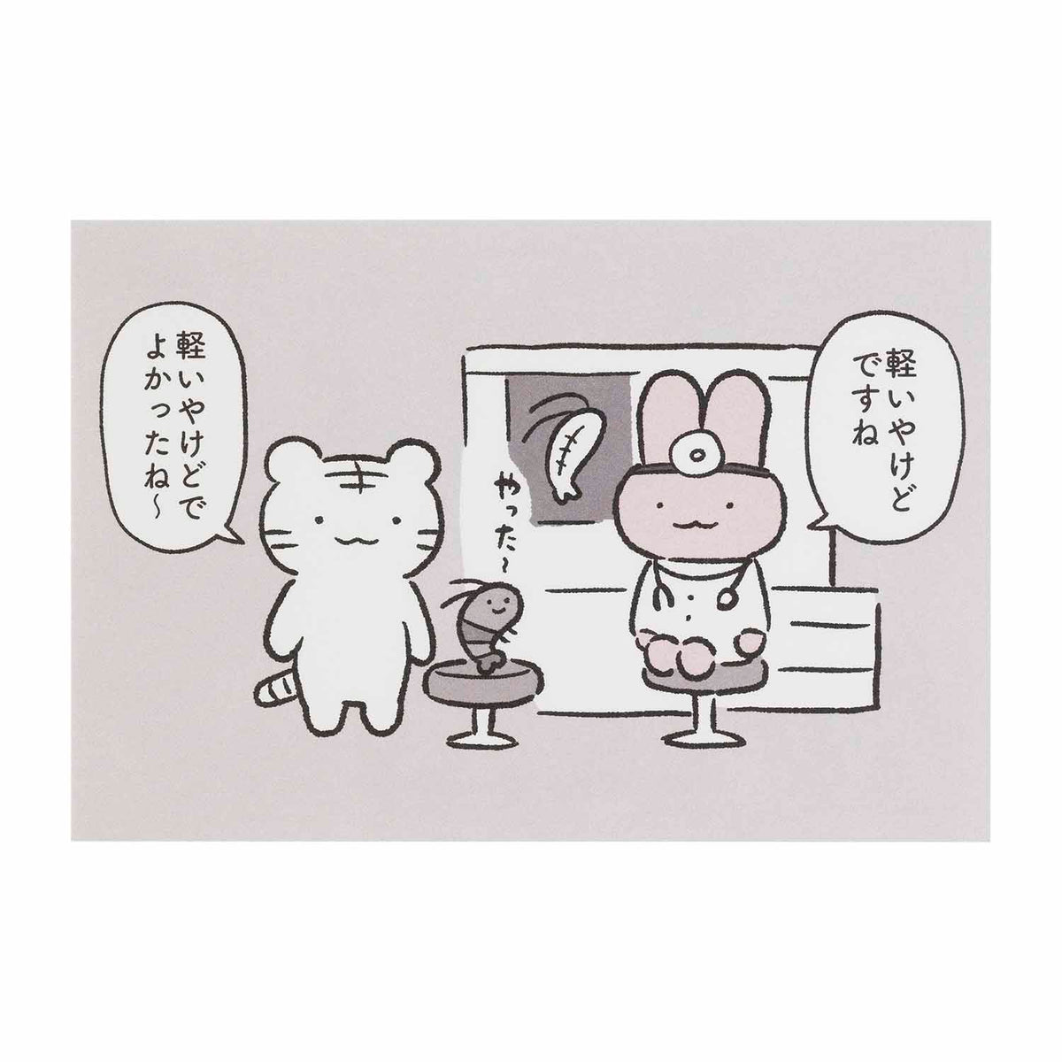 ホワイトタイガーとブラックタイガー ポストカード（軽いやけどですね）