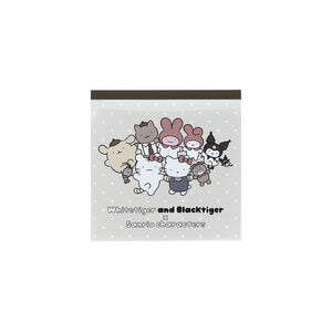 小白虎与黑虎虾×三丽鸥角色 方形便签 BE