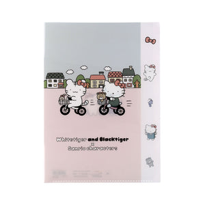 小白虎与黑虎虾×三丽鸥角色 造型透明文件夹5P P