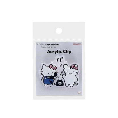 ホワイトタイガーとブラックタイガー×サンリオキャラクターズ アクリルクリップ GR