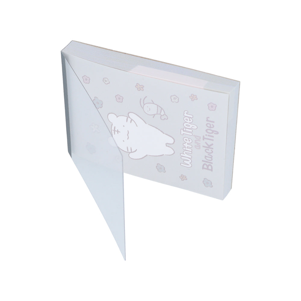 White Tiger and Black Tiger Mini Memo Pad - Gray