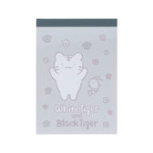 White Tiger and Black Tiger Mini Memo Pad - Gray