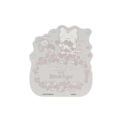 White Tiger and Black Tiger Die-cut Sticker - Gray