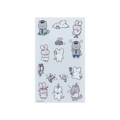 White Tiger and Black Tiger Clear Sheet Seal - Pink