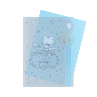 White Tiger and Black Tiger Die-cut Clear File 5P - Gray