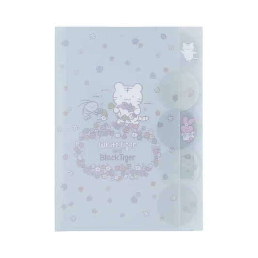 White Tiger and Black Tiger Die-cut Clear File 5P - Gray