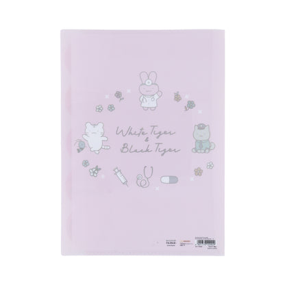 White Tiger and Black Tiger Die-cut Clear File 5P - Pink