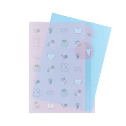 White Tiger and Black Tiger Die-cut Clear File 5P - Pink