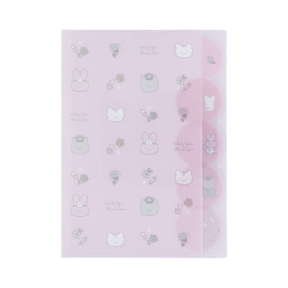 White Tiger and Black Tiger Die-cut Clear File 5P - Pink