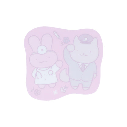 White Tiger and Black Tiger Acrylic Clip - Pink