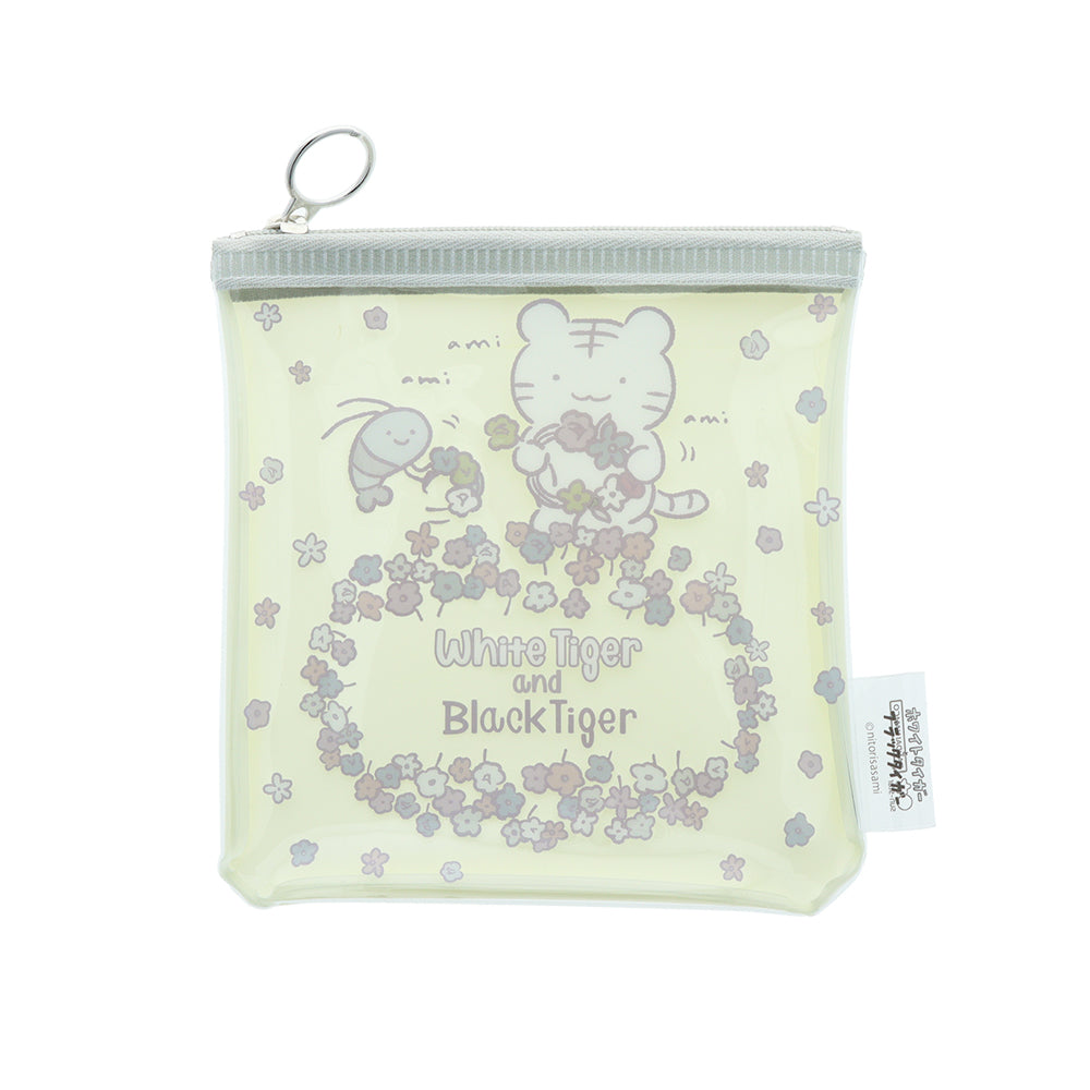 White Tiger and Black Tiger Mini Pouch - Gray