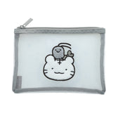 White Tiger and Black Tiger Sagara Embroidered Mesh Pouch - WB