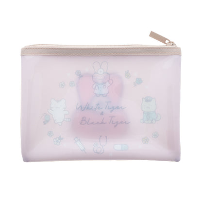 White Tiger and Black Tiger Sagara Embroidered Mesh Pouch - U