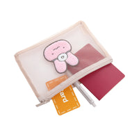 ホワイトタイガーとブラックタイガー サガラ刺繍メッシュポーチ U