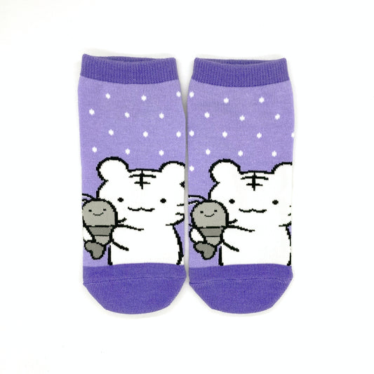 ホワイトタイガーとブラックタイガー ソックス（ホワイトタイガー＆ブラックタイガー柄）