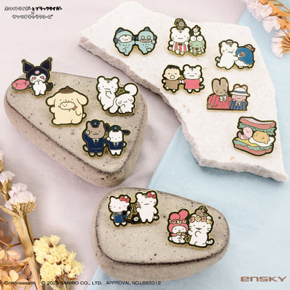 ホワイトタイガーとブラックタイガー×サンリオキャラクターズ ピンズコレクション (全12種)　1BOX 12個入