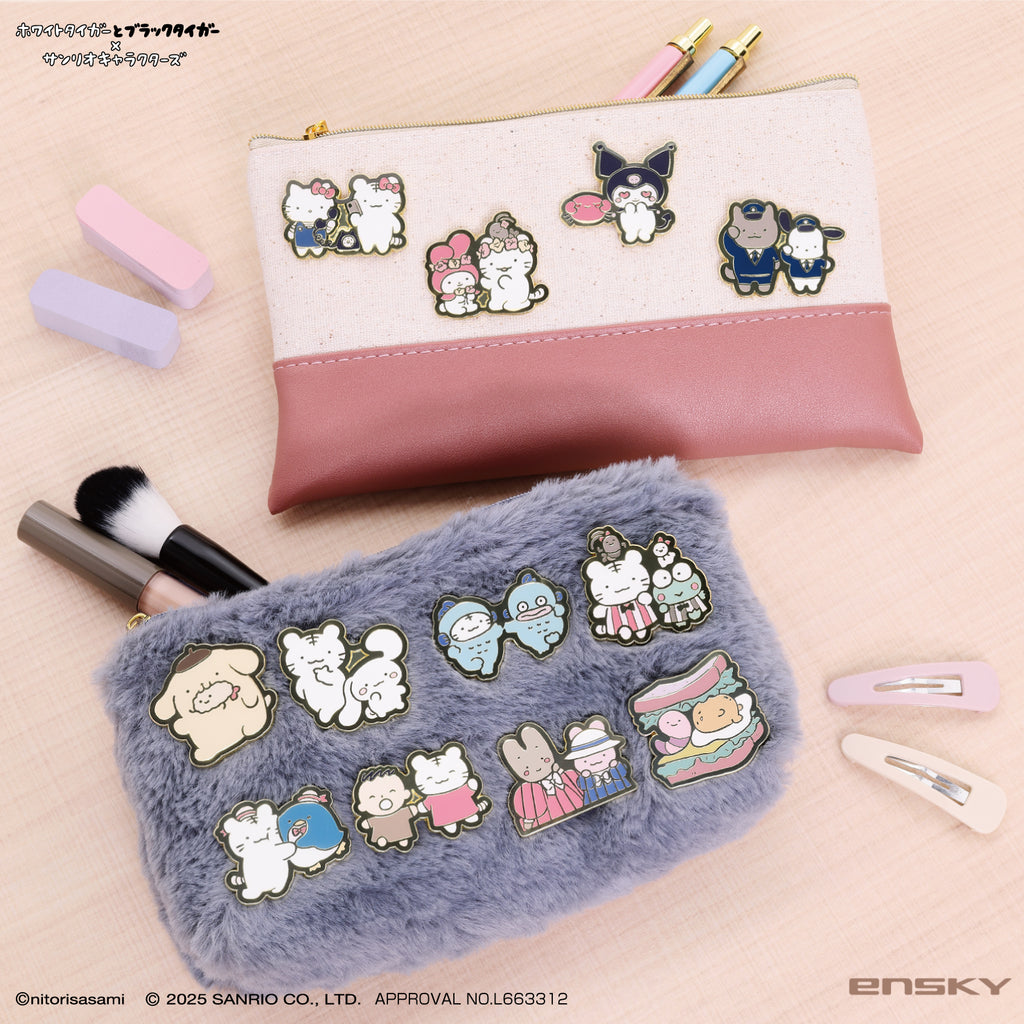 ホワイトタイガーとブラックタイガー×サンリオキャラクターズ ピンズコレクション (全12種)　1BOX 12個入